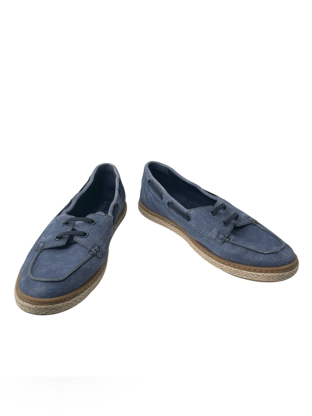 Vionic Bay Size 9 EUR 40 Womens Flats Blue Dark Denim Suede Slip On Boat Shoes